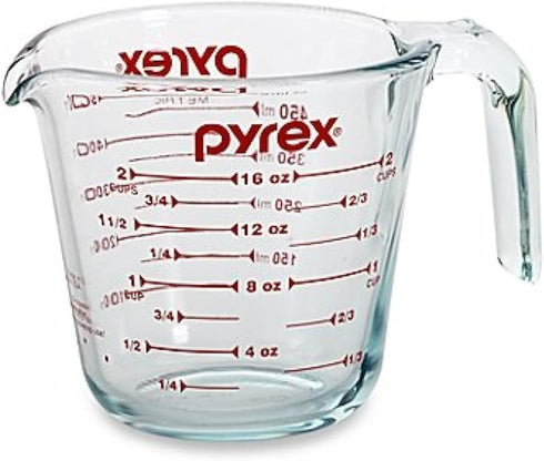Pyrex Prepware 6001075 Measuring Cup, Red Graphics, Clear...